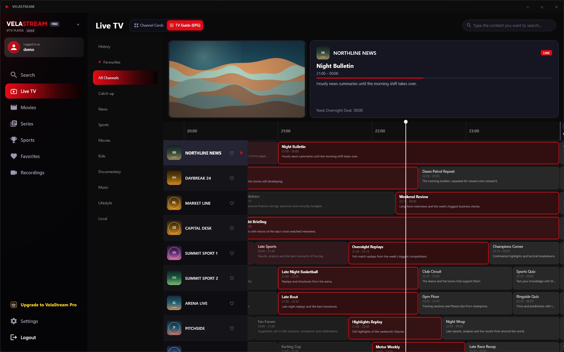 VelaStream app preview
